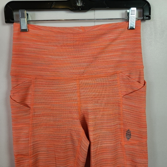 Free People Movement Roll Out Leggings Heathered Neon Mango 7/8 Size Small - Picture 6 of 10